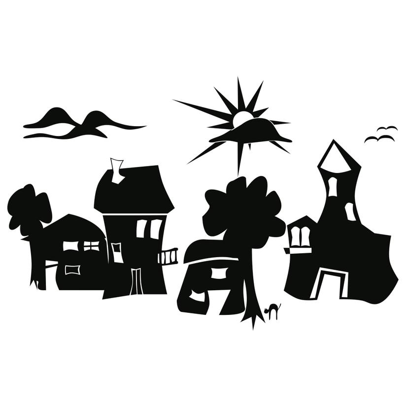 Sticker mural - Paysage Rigolo