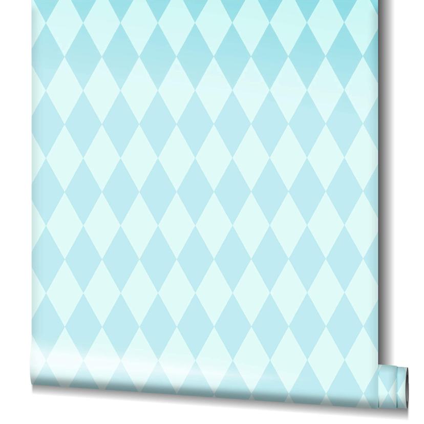 Vliestapete Rauten Grafisch Modern in Blau für Schlafzimmer