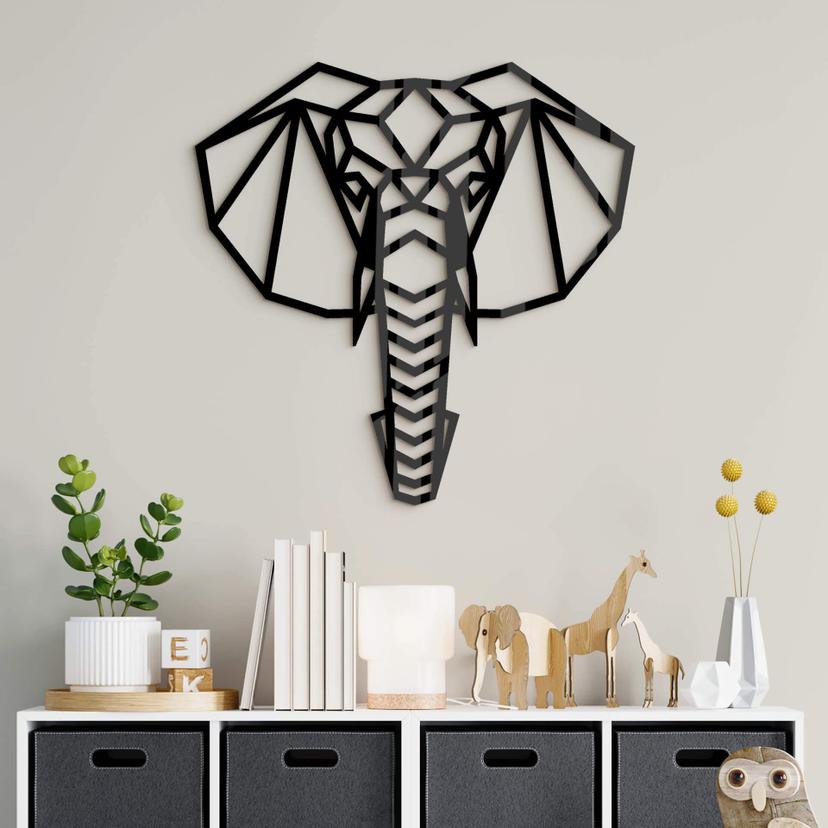 Décoration en verre acrylique - Tête d'éléphant Origami
