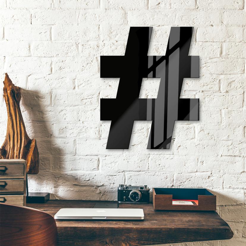 Letras acrílicas hashtag