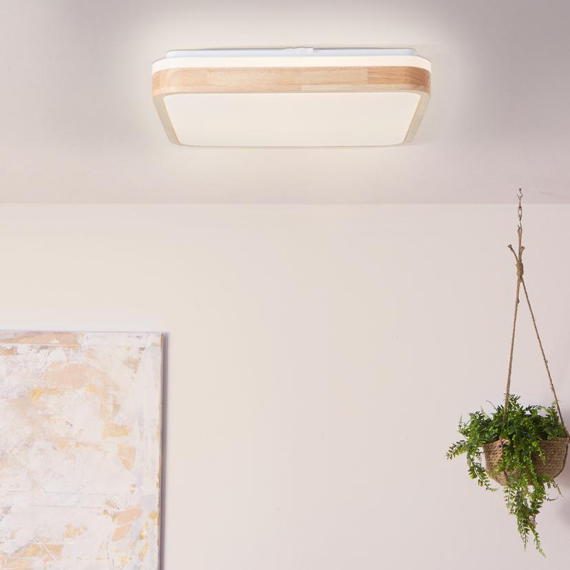 Deckenleuchte Selma, braun, 8 x 39 cm, Holz Lampe