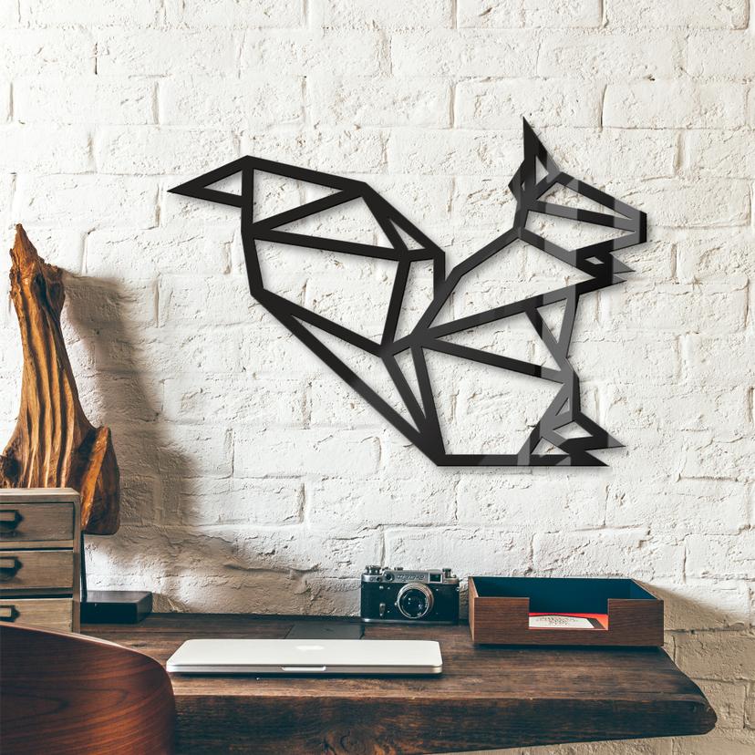 Decoración acrílica Origami ardilla