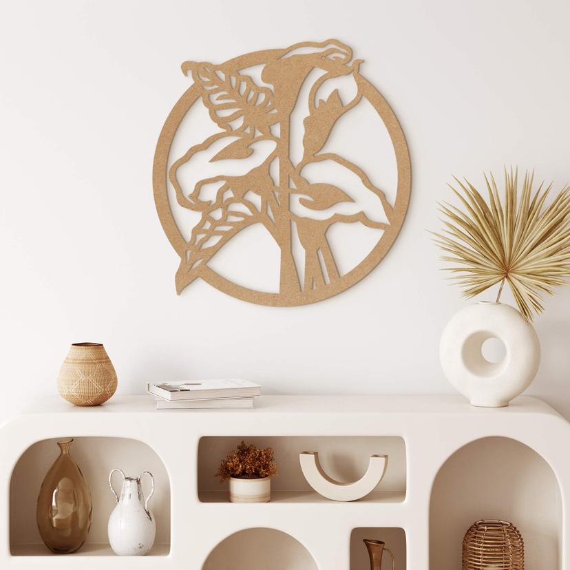 Decoración mural flor de cala - MDF naturaleza