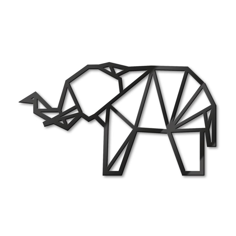 Decoro in acrilico origami Elefante