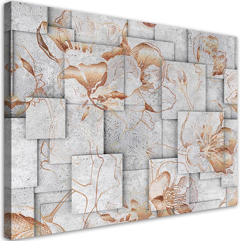 Canvasbillede, Liljer blomster 3D baggrund