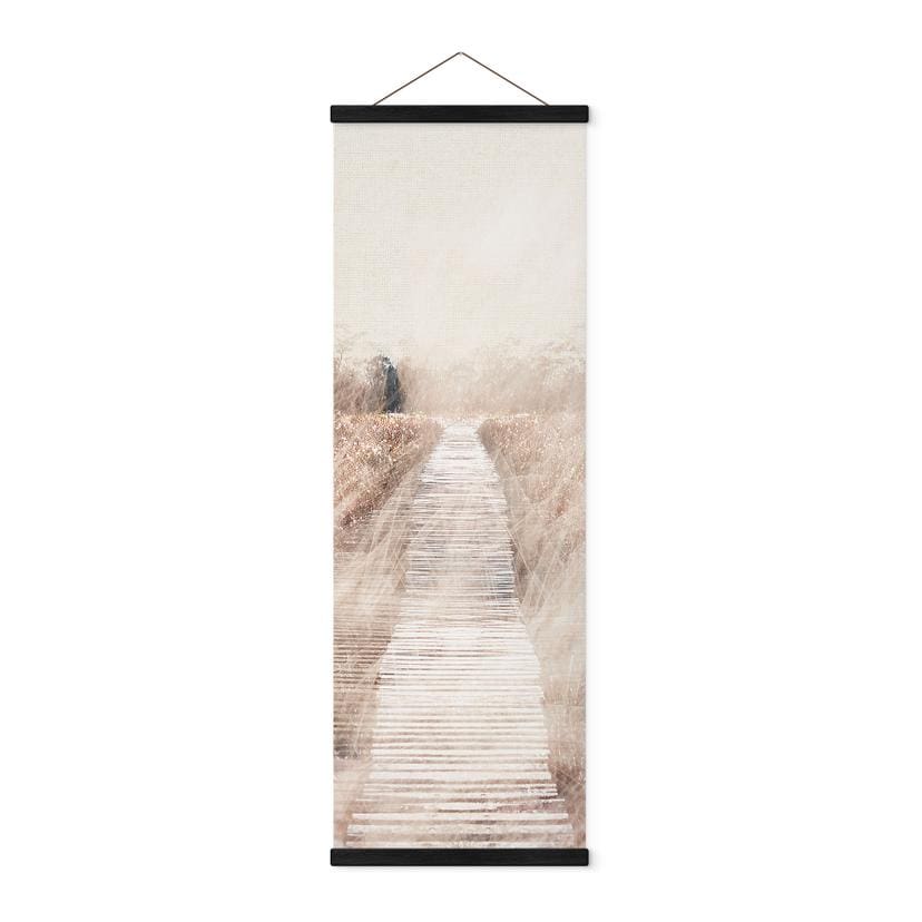 Póster de tela Paisaje de ensueño con pasarela de madera - Imaginativo - Panorama
