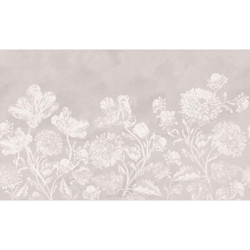 Blommig Fototapet vildblommor i kritlook beige - Bloomery Decor