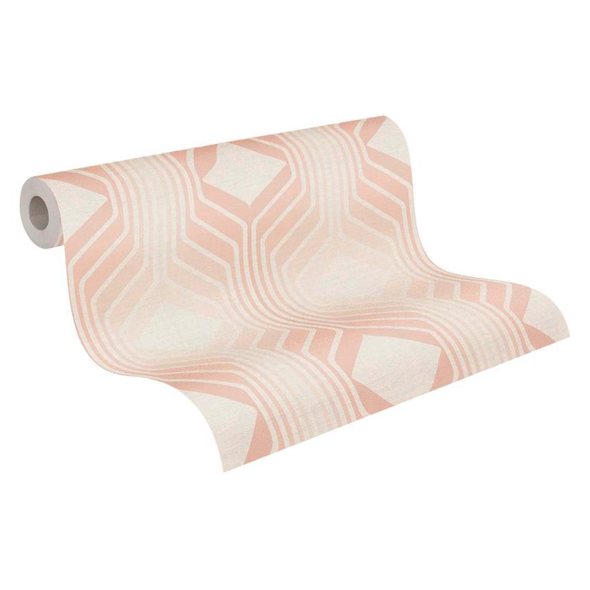 Papel pintado retro crema beige - papel pintado vintage tejido-no-tejido abstracto - papel pintado t
