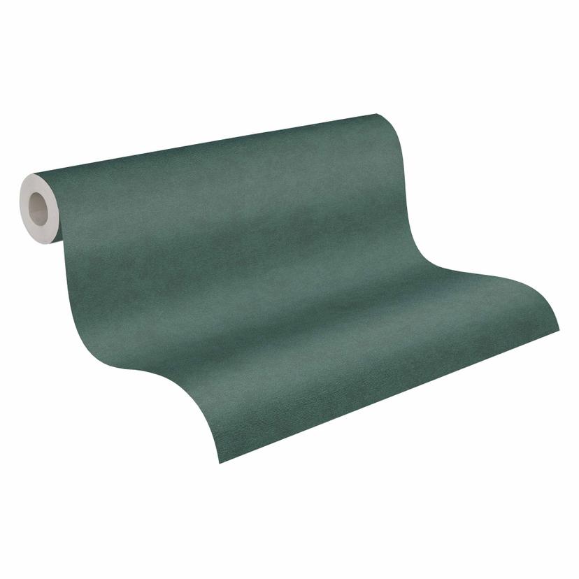 Papel pintado texturado verde oscuro liso - papel pintado moderno tejido-no tejido verde liso