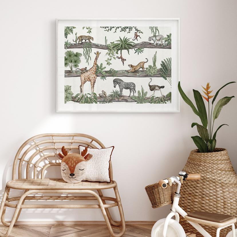 Poster per la scuola materna - Animali africani nella giungla - Kikki Belle