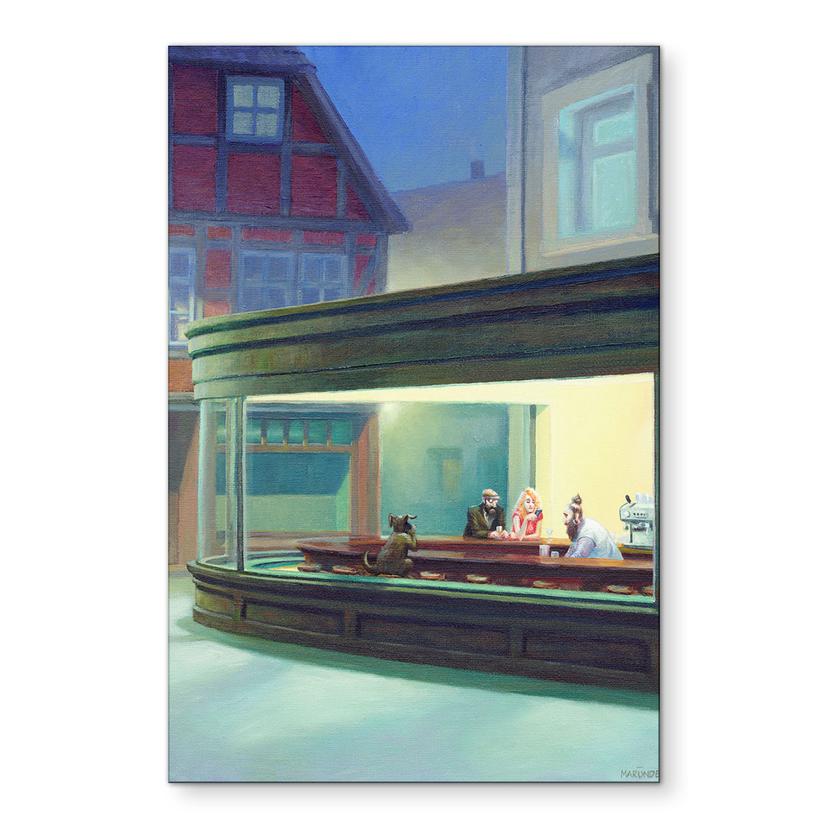 Dibond vægdekoration  Marunde - Night dog (2018) – print på aluminium (Alu-Dibond)