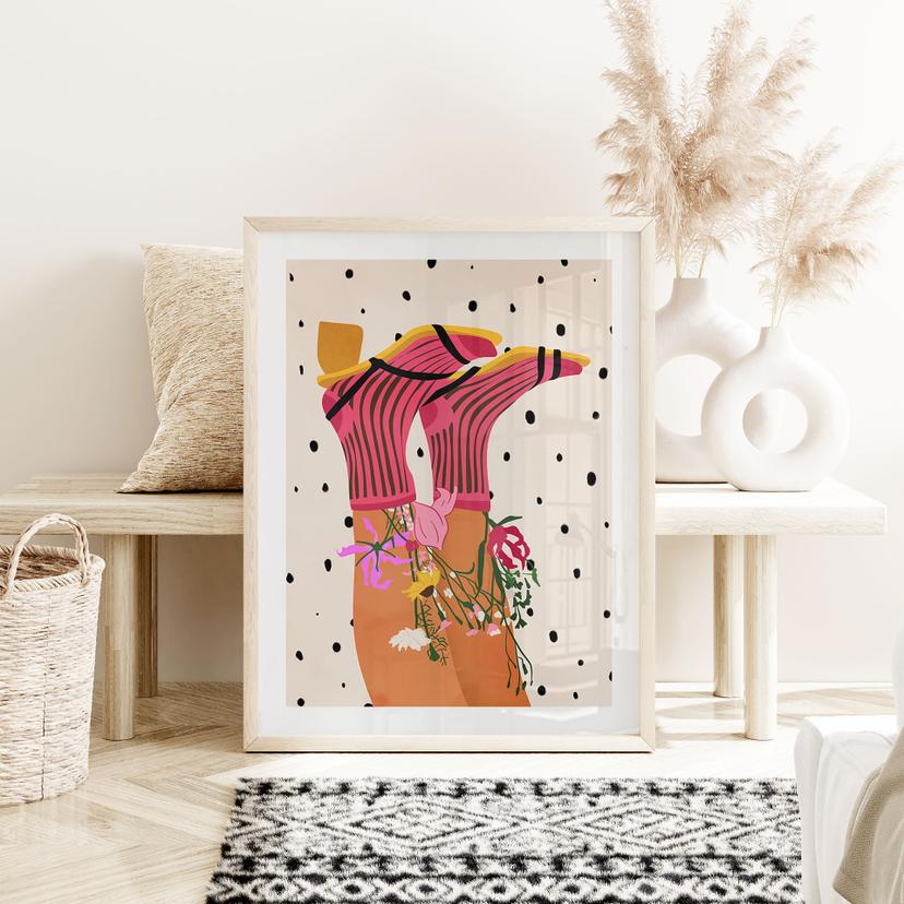 Poster strumpkärlek möter flower power - Mokate