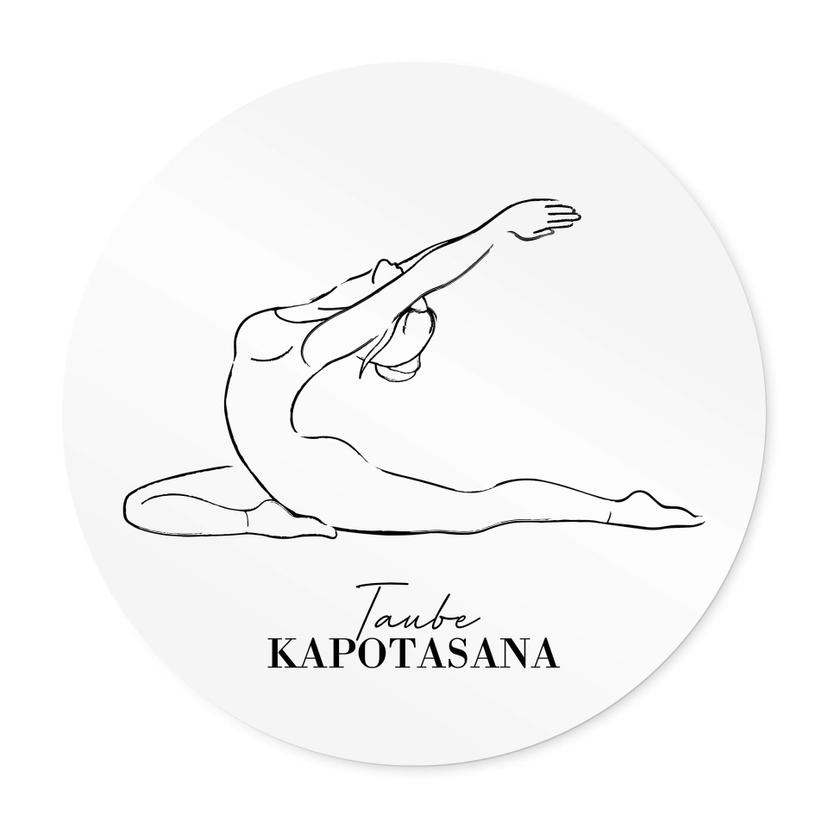 Póster Yoga - Paloma - Line Art - Redondo