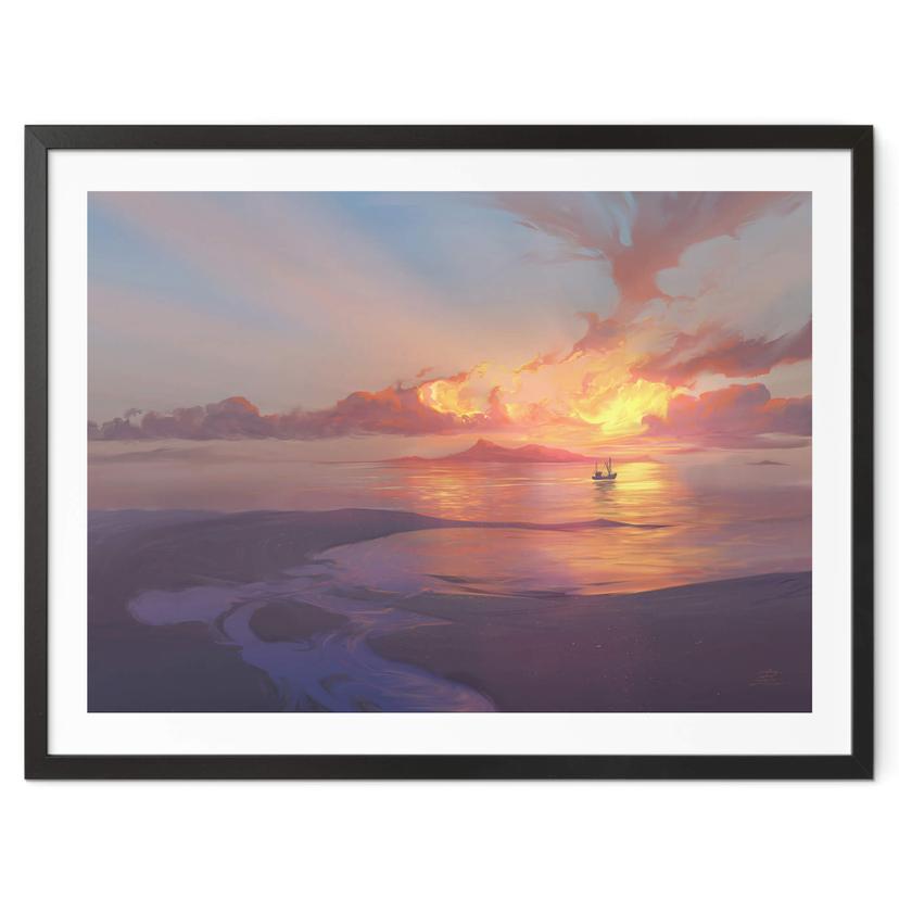 Poster aerroscape - Coucher de soleil sur la mer