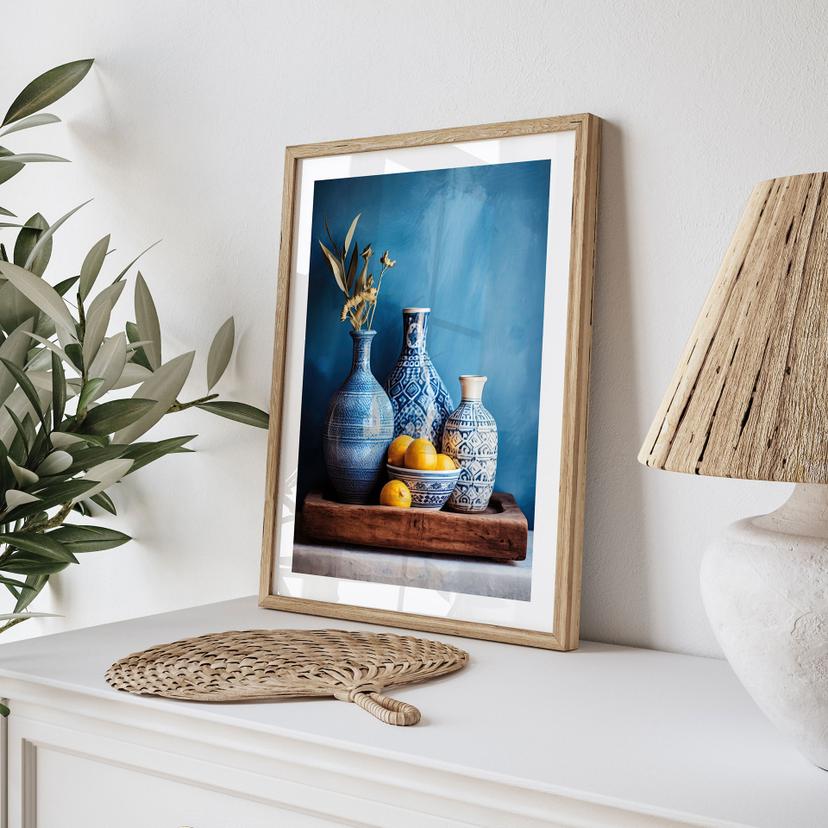 Poster sulla natura morta con vasi e limoni - Treechild