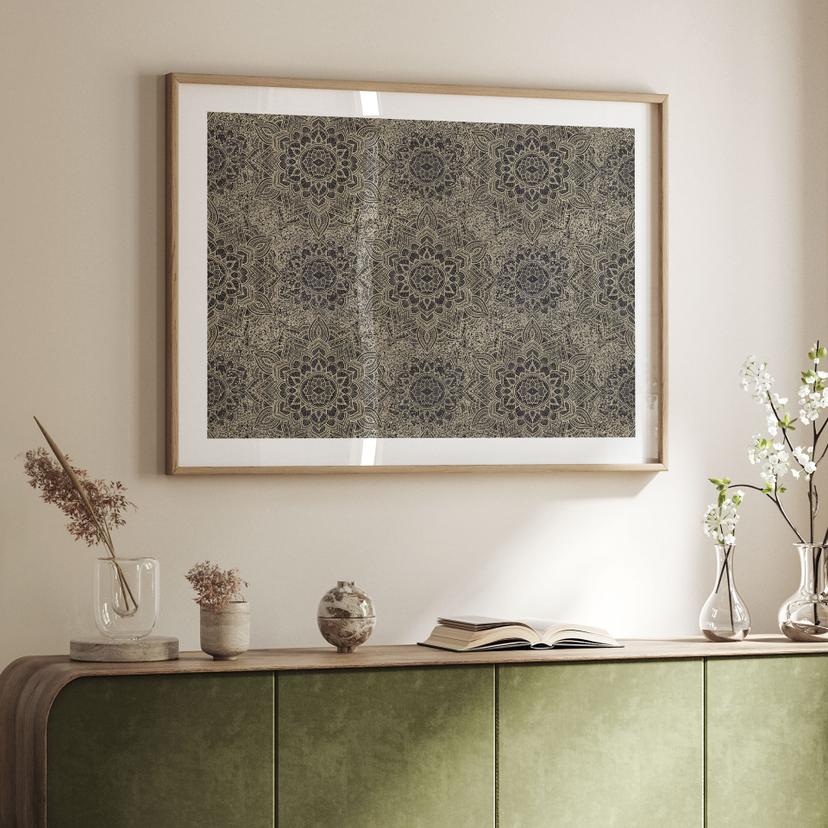 Poster Mandala Boho Oro Antico - Bloomery Decor