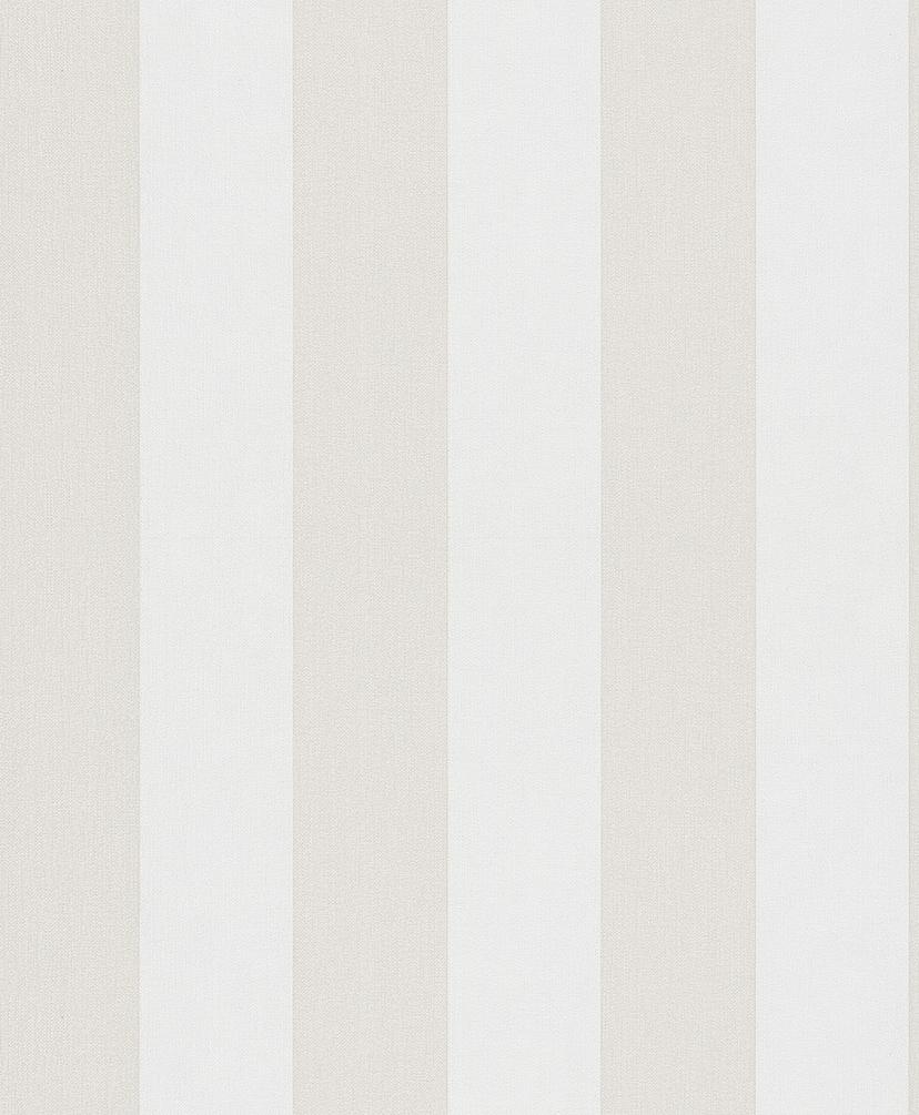 Stribet tapet non-woven Novamur Yvi hvid, hvid, beige