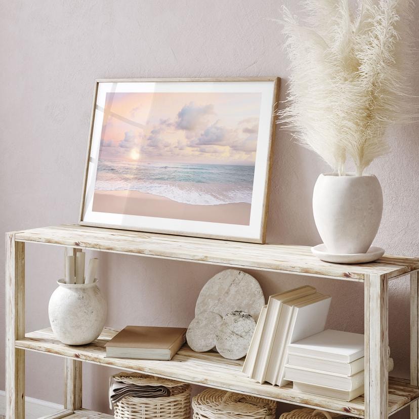 Poster solnedgång över strand och hav - Sisi & Seb
