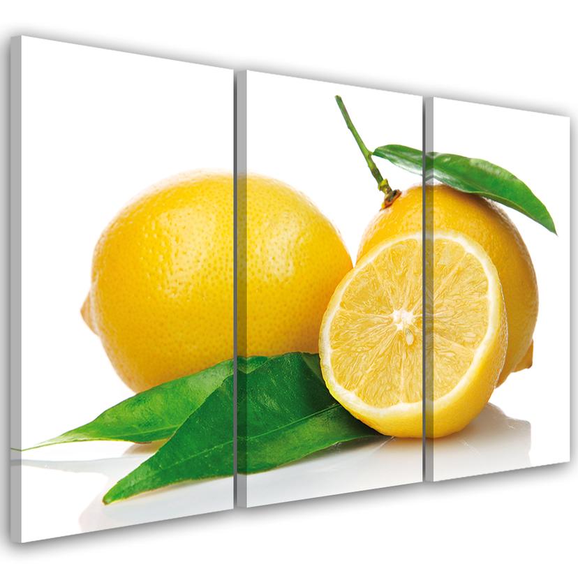 3 stykke lærredsprint, citronfrugt