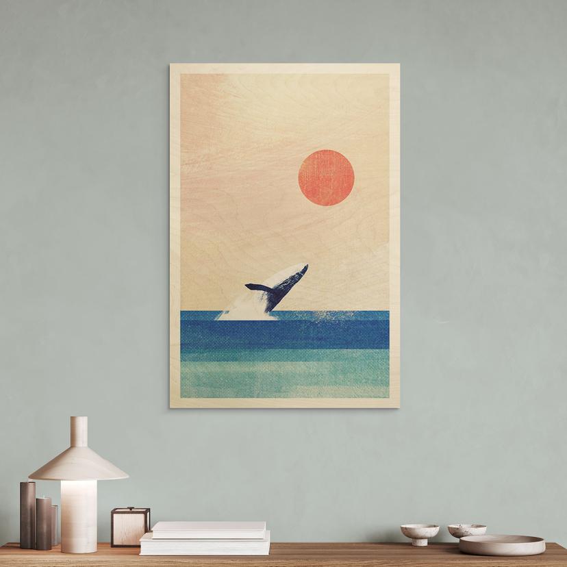 Stampa su legno Balena nel mare - Rivers