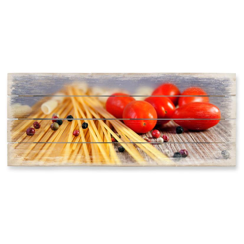 Cuadro de madera Spaghetti alla mamma - 100x40 cm