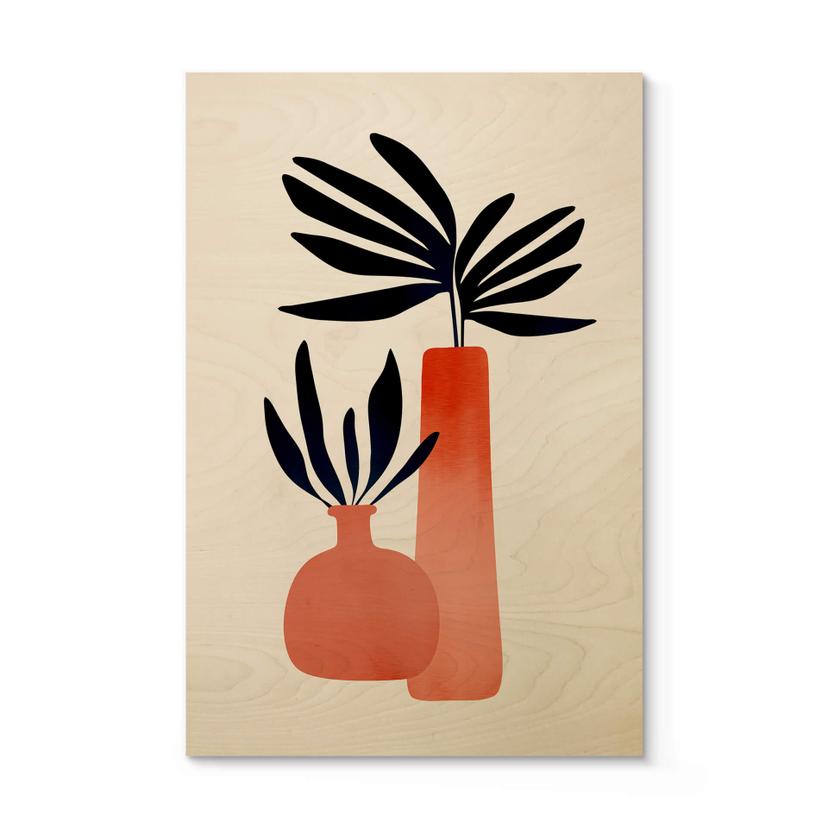 Cuadro de madera Kubistika - Plantas de cuento