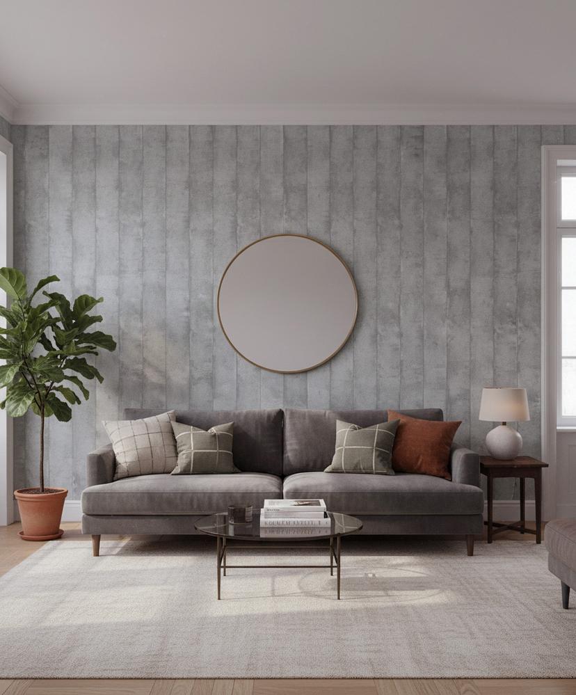 Papel pintado no tejido textura moderna en gris
