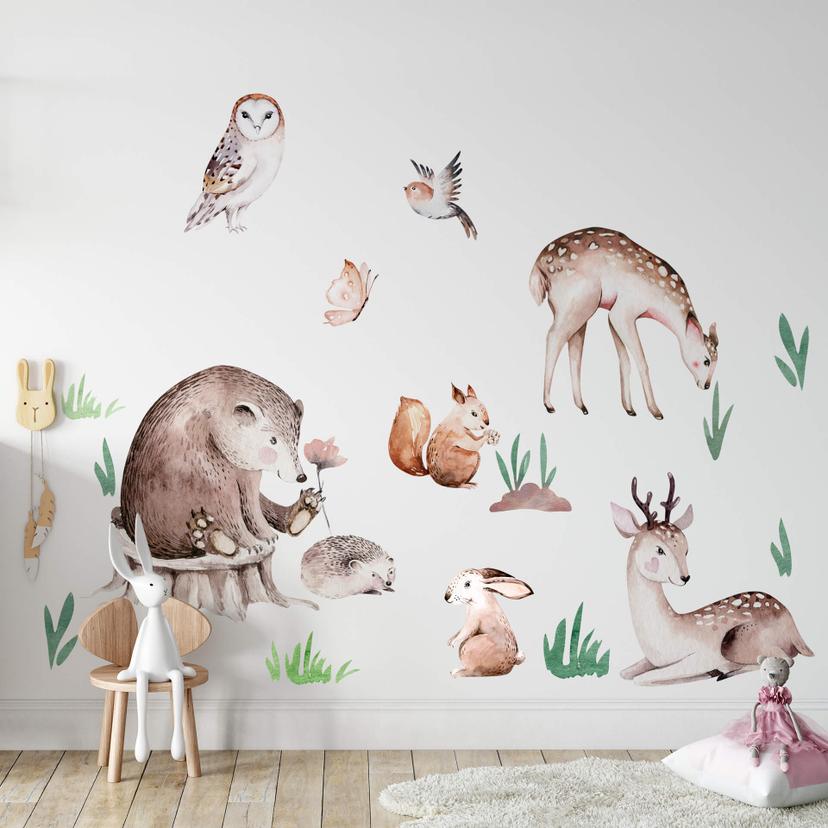 Sticker mural Kvilis - Amis des animaux (24 pièces)
