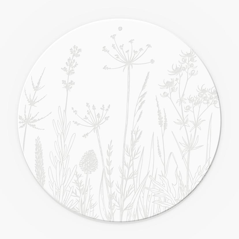 Acrylglasbild, Fensterbild zum Aufhängen Frühlingswiese mit Gräsern - Rund