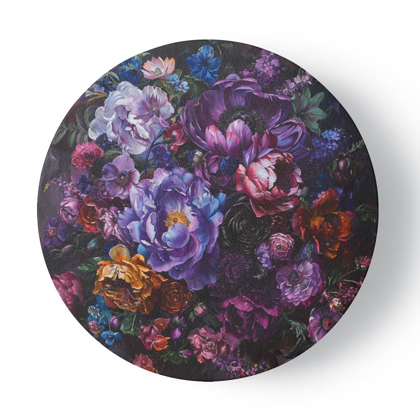 Rundes Leinwandbild Blumenstrauß