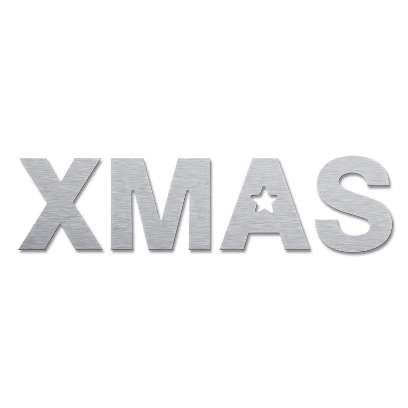 Bokstäver i aluminium Dibond - silvereffekt - XMAS