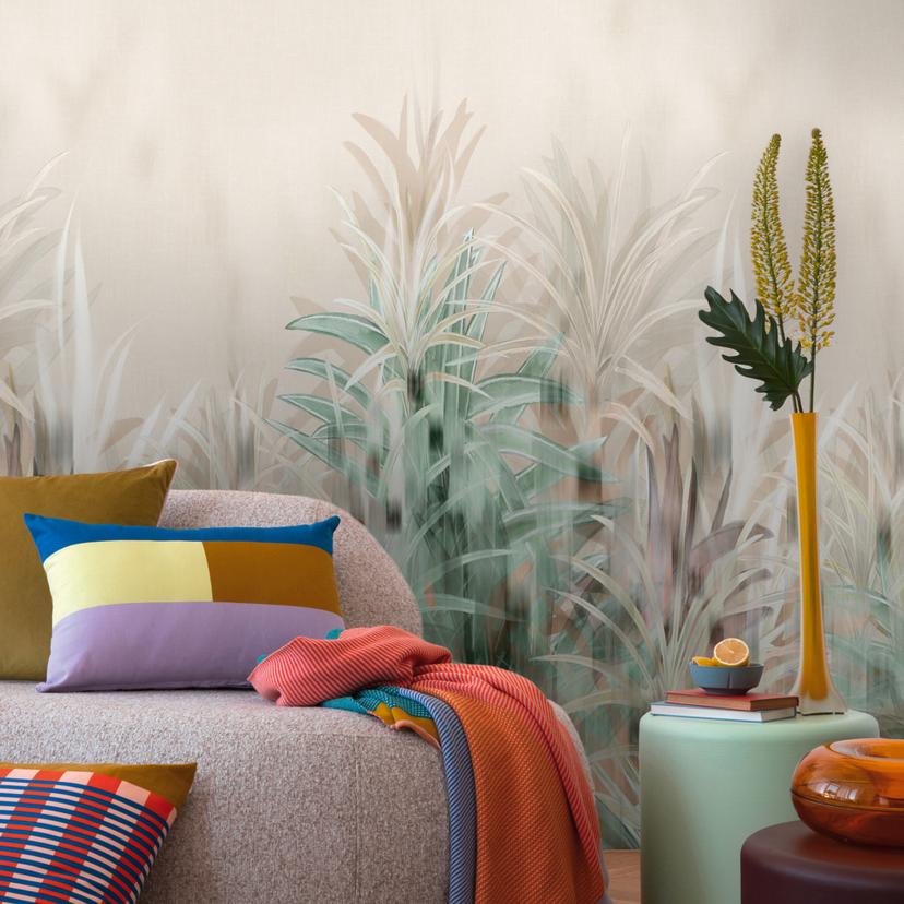 COSMOPOLITAN Jungle fototapet blade beige grøn - moderne ikke-vævet tapet