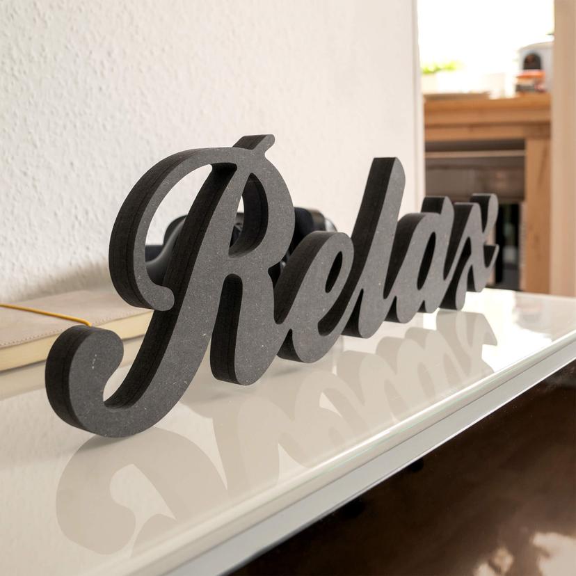 Lettres décoratives en bois MDF - Relax