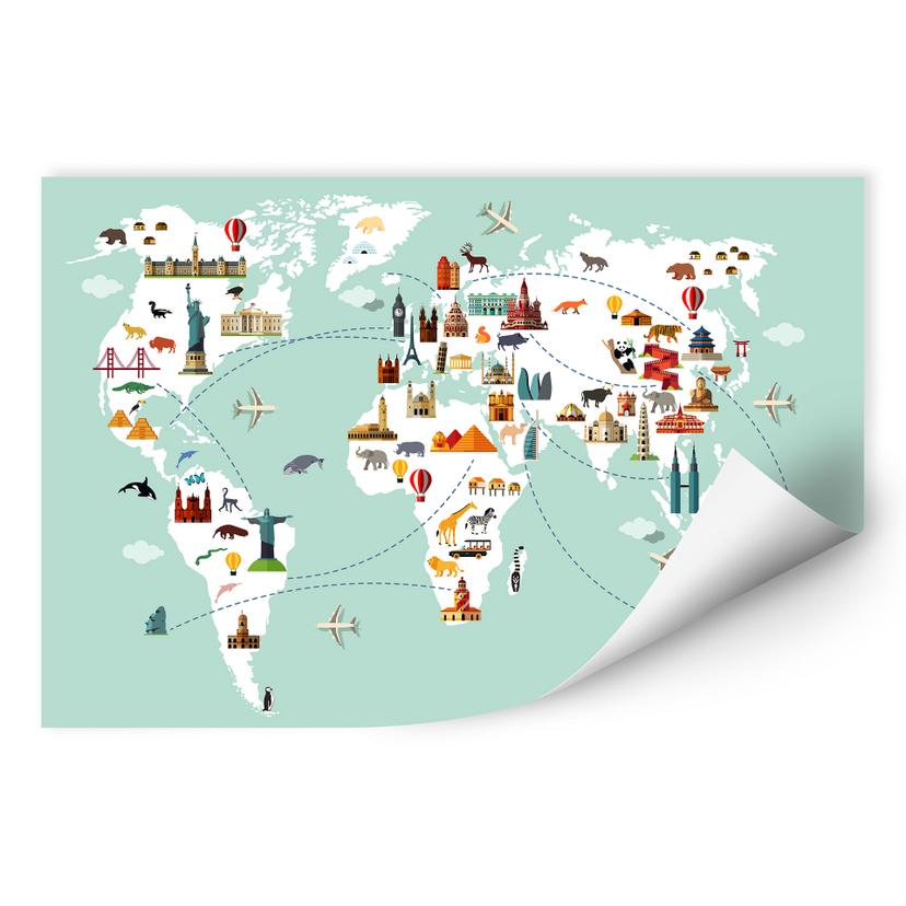 Zelfklevende Poster  Travel the World
