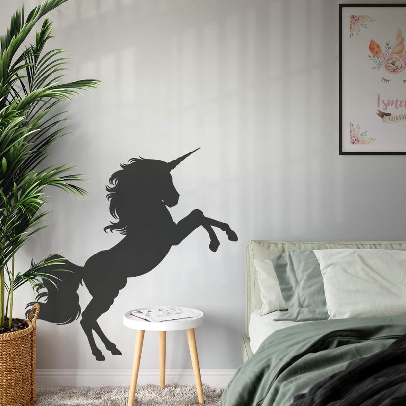 Muursticker Eenhoorn Silhouet