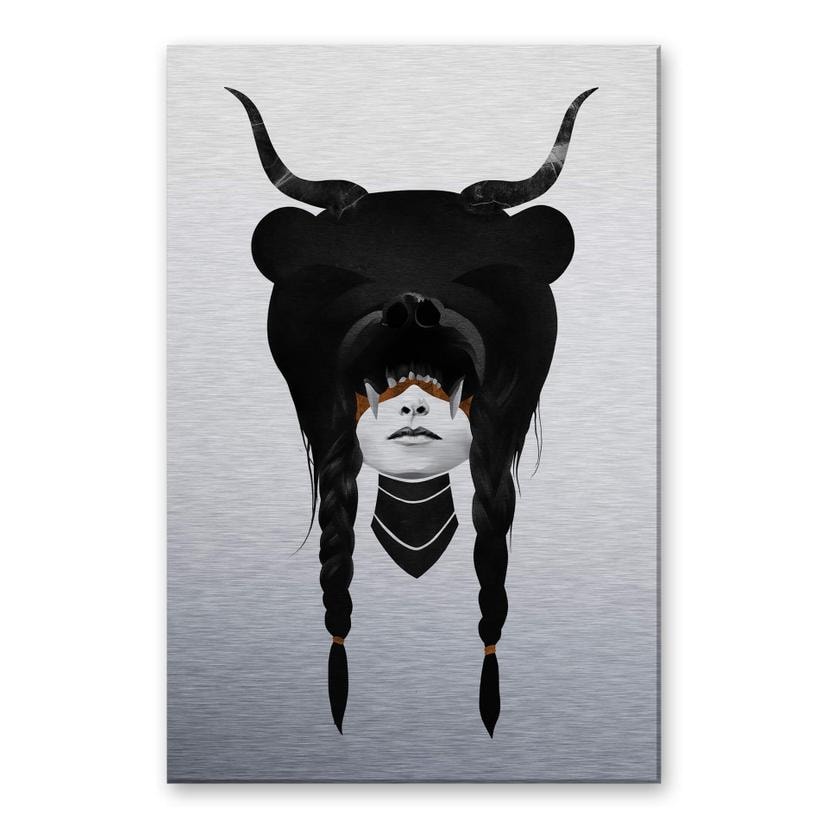 Tableau sur alu-Dibond effet argenté Ireland - Bear Warrior