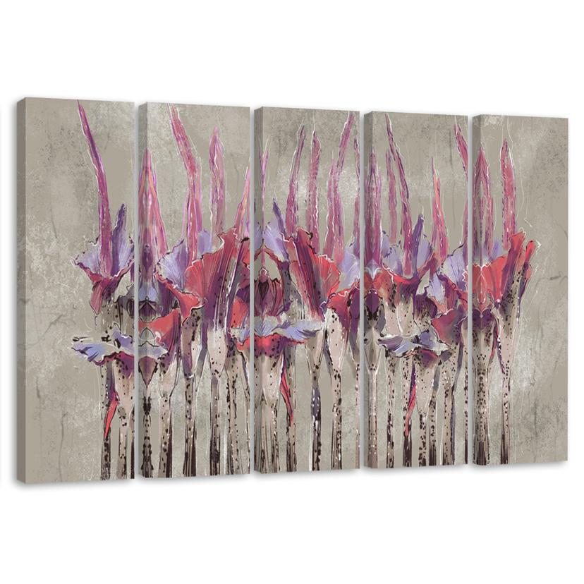 Lærred print 5 dele, planter blomster Simnitło
