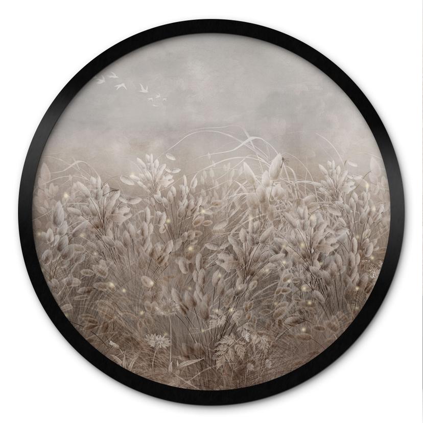 Poster Pampas Gras en Grassen in Beige - Ms Tiff - Rond