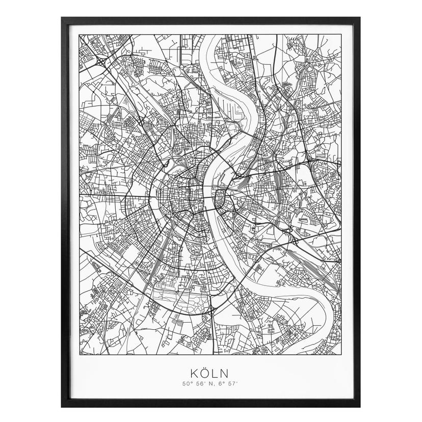 Póster mapa ciudad Colonia
