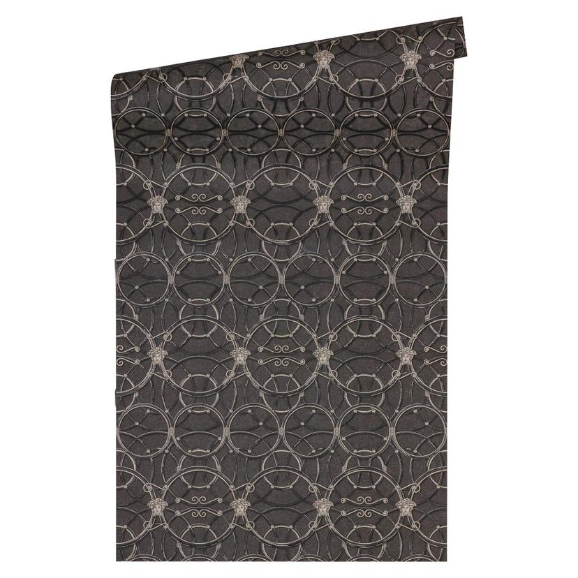 Versace Papier peint de designer - argent, Noir