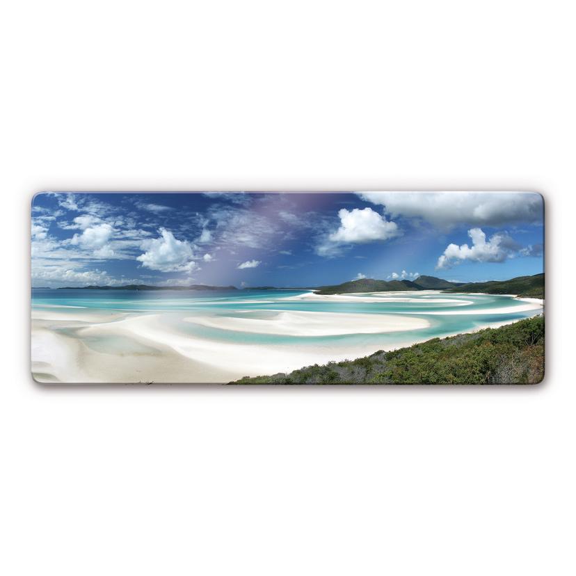 Tableau en verre - Plage Whitehaven - Panorama