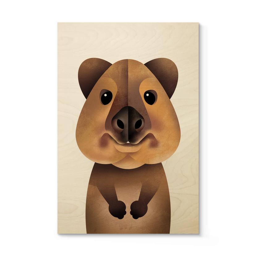 Træplakat Braun - Quokka