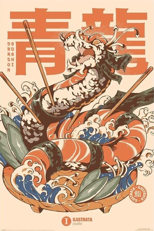 Poster, Film Poster Ilustrata - Dragon Sushi 61x91,5 cm