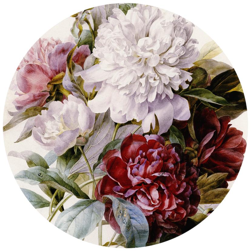 Behangcirkel Redouté - Boeket Bloemen - vliesbehang/zelfklevend vliesbehang