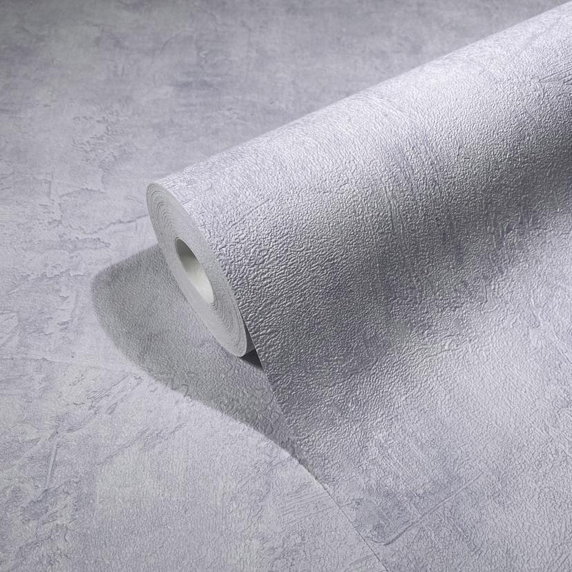 Non-woven tapet i beton-look ensfarvet lilla tekstur