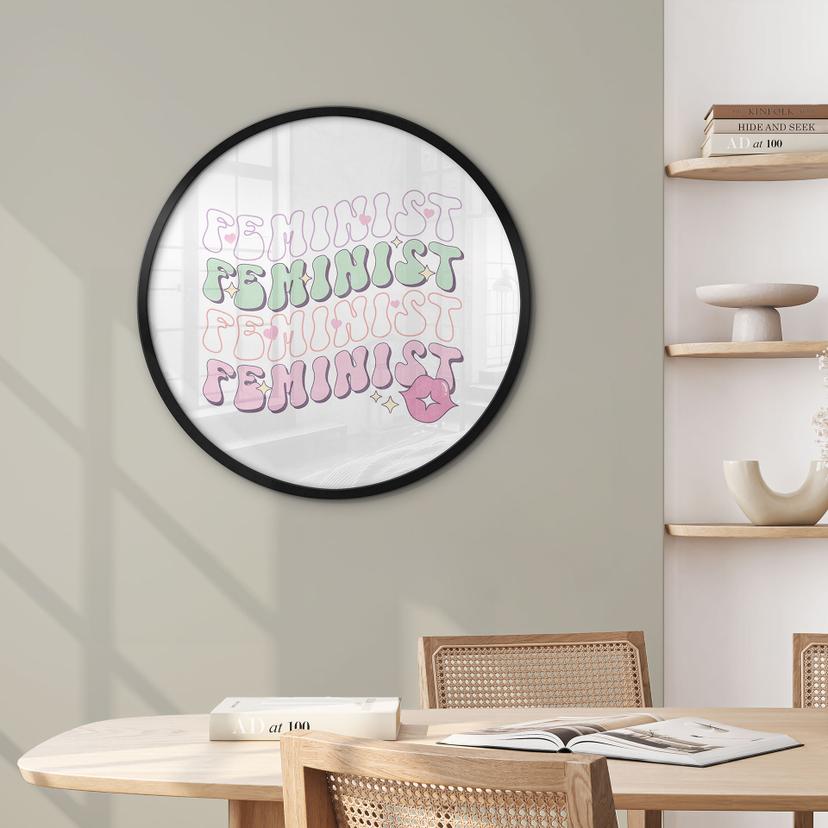 Poster Femminista Bacio in Bocca Pop Art - Rotondo
