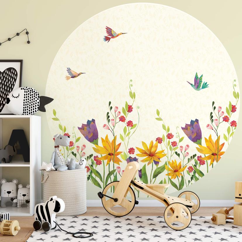 Fototapet - Rundt Blanz - Blomsterpoesi - vliesetapet/selvklæbende non-woven tapet