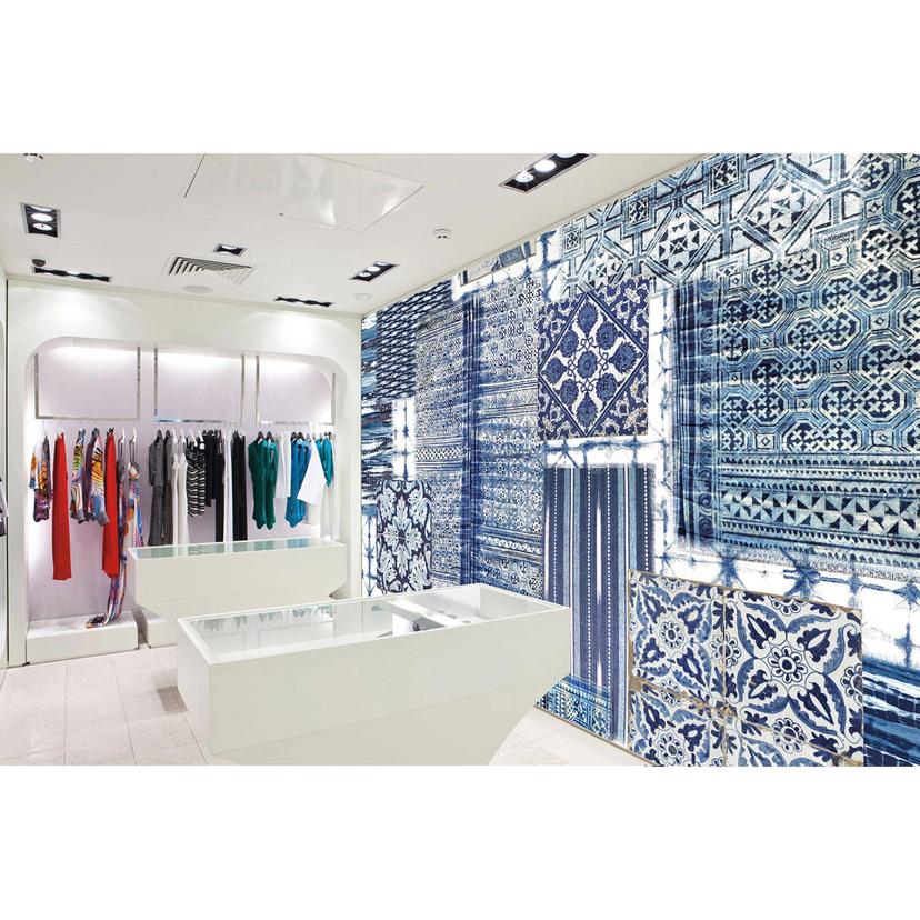 Architects Paper Papier peint photo Atelier 47 Patchwork oriental bleu