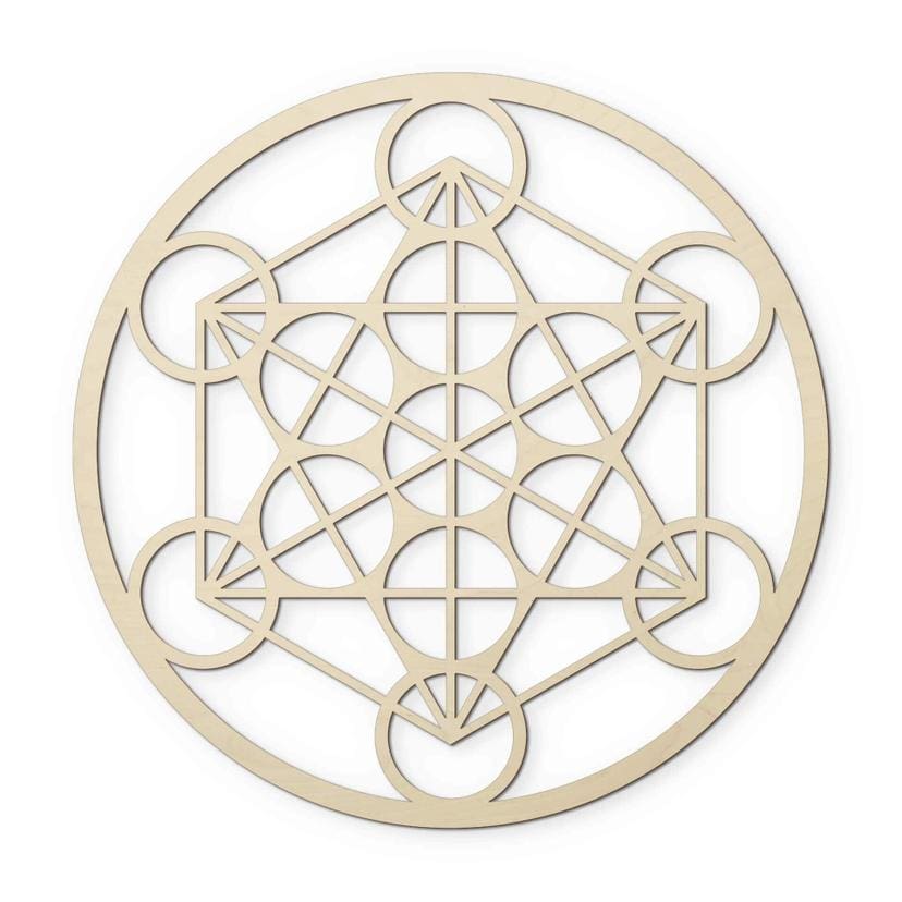 Väggdekorationer i trä av poppel - Metatron Cube - Rund