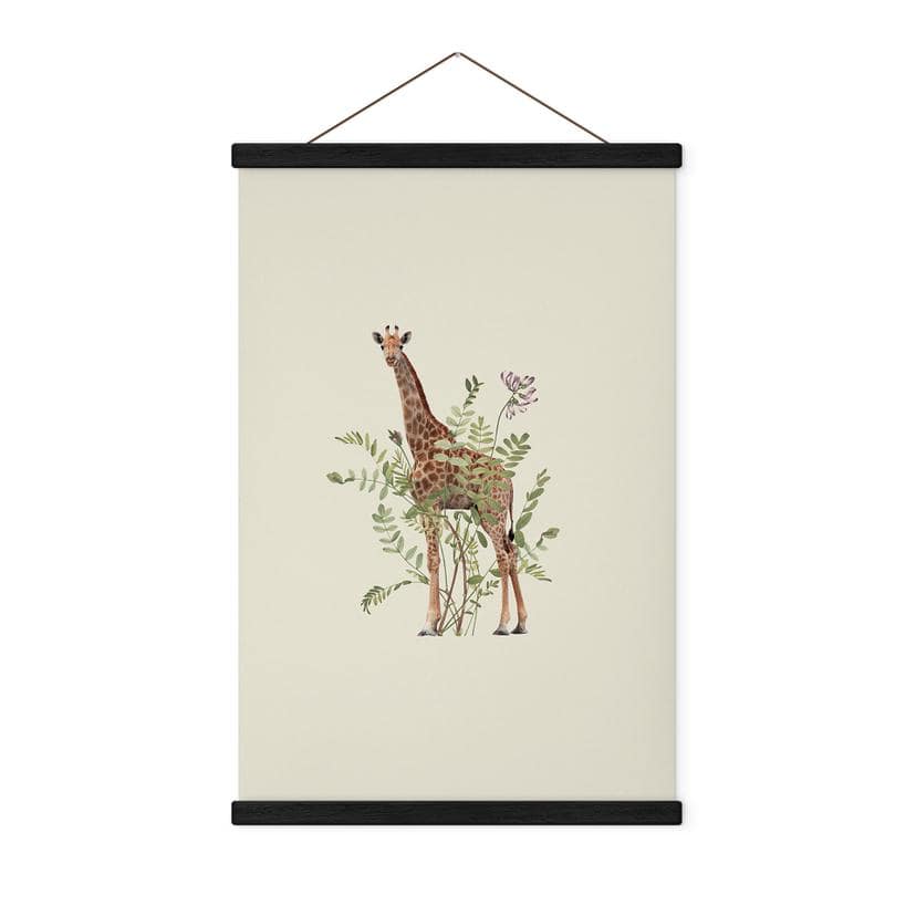 Tekstil plakat Blomstret giraf - Frida Floral Studio